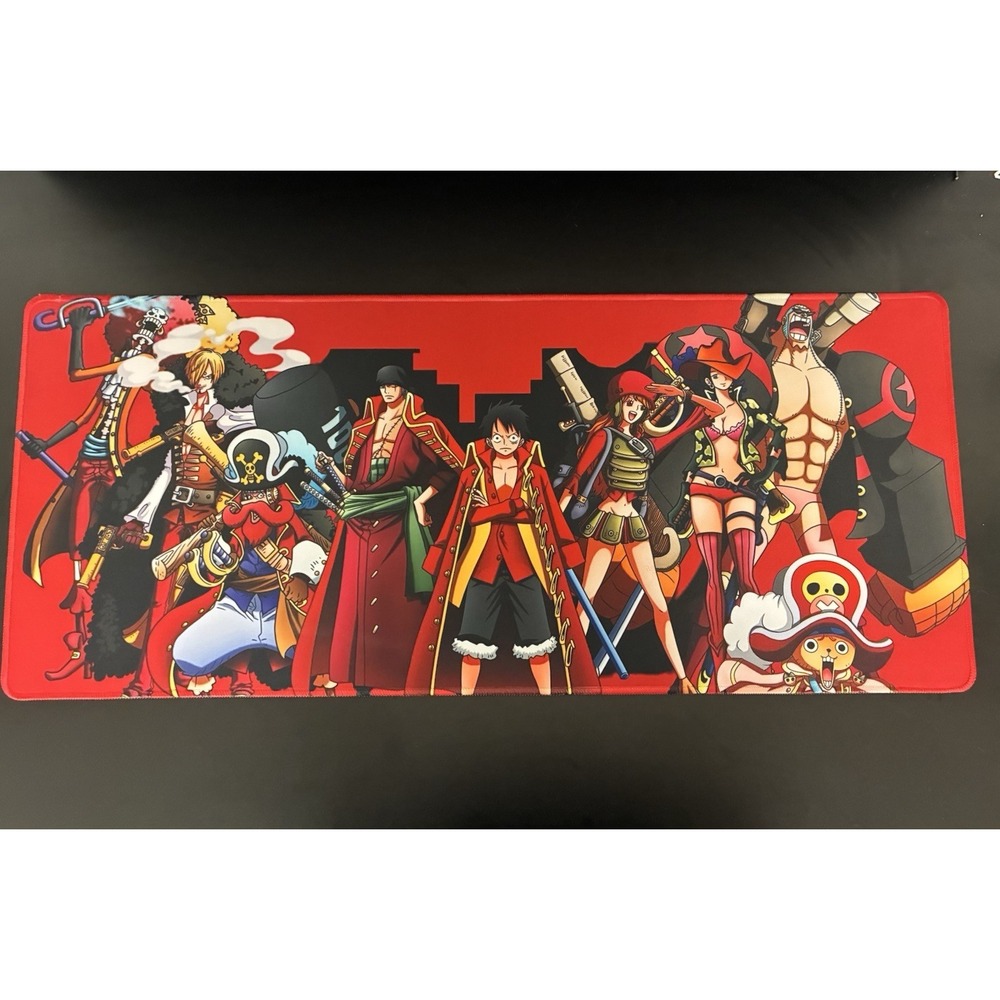 One Piece‎ Anime Character Mouse Pad Desk Mat, Red & Multicolor Design